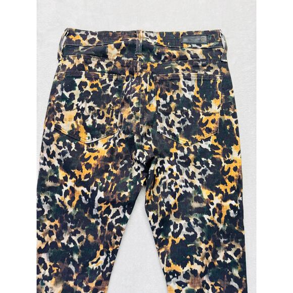 Adriano Goldschmied Pants Womens 25R Leopard Print Farrah Skinny Ankle Mid Rise - Picture 10 of 14